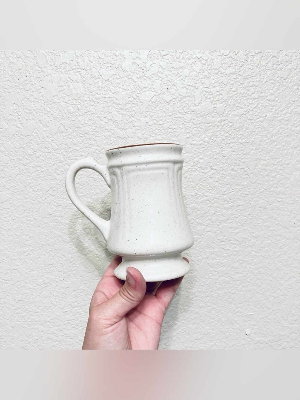 Syracuse China Brown Speckled Pedestal Stoneware Collectible Coffee Tea Mug